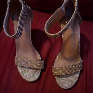 Dazzling Gold and Silver Rhinestone Heels